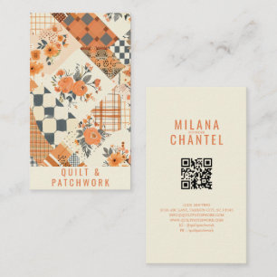 Orange Kvistlakan Patchwork Handgjorda Kläder Visitkort