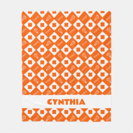 Orange Lacrosse Argyle Mönster Fleece Blanket