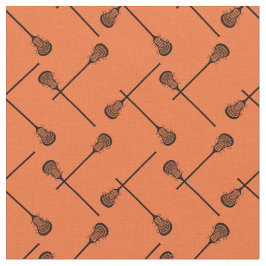 Orange Lacrosse Black Sticks Patterned Tyg