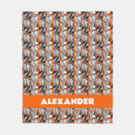 Orange Lacrosse Blocks of Sticks and Bollar Fleecefilt