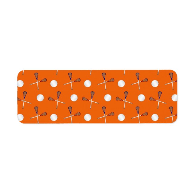 Orange lacrosse mönster returadress etikett (Framsidan)