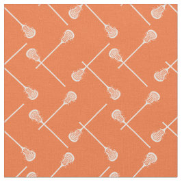 Orange Lacrosse White Sticks Patterned Tyg