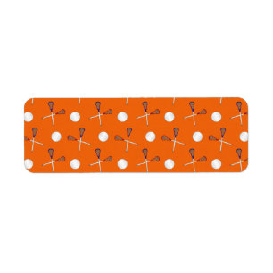 Orange lacrossemönster returadress etikett