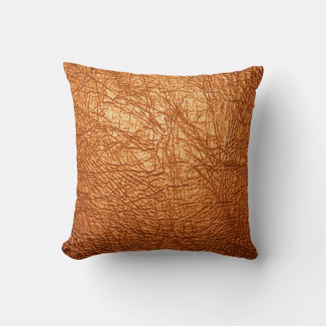 orange läderstruktur kudder kudde (Framsida)