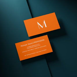orange - lägg till monogram affärskort visitkort
