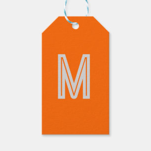 orange - lägg till monogram presentetikett