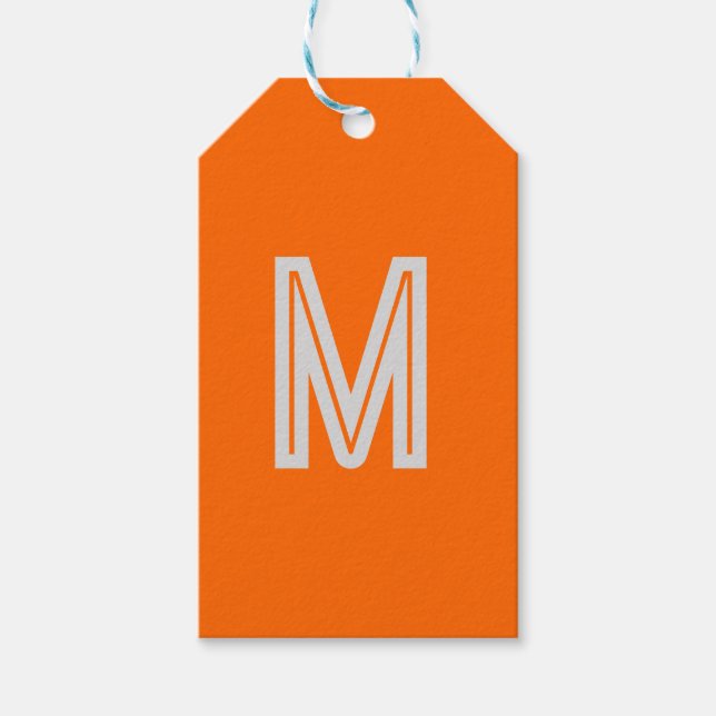 orange - lägg till monogram presentetikett (Framsidan)