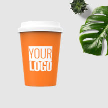 orange - lägg till pappert kopp med fetstil
