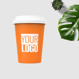 orange - lägg till pappert kopp med fetstil