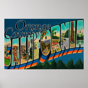 Orange län, Kalifornien - stora brevplatser Poster