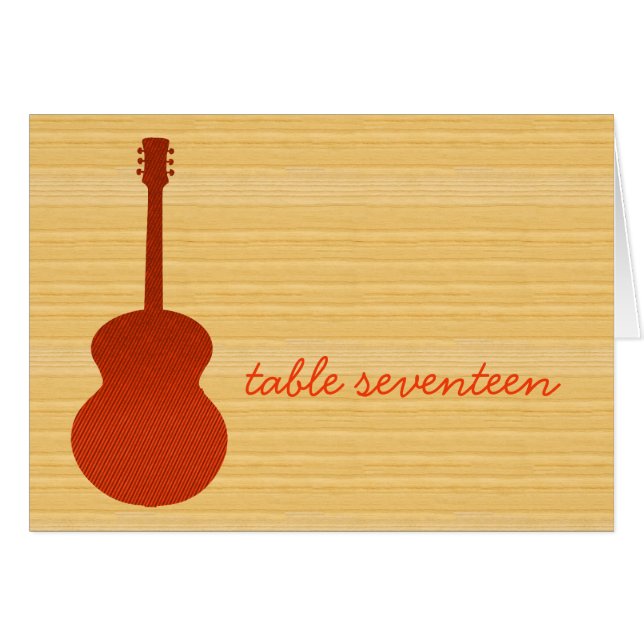 Orange Land Guitar Bordsnummer Card Hälsningskort (Framsidan Horizontal)