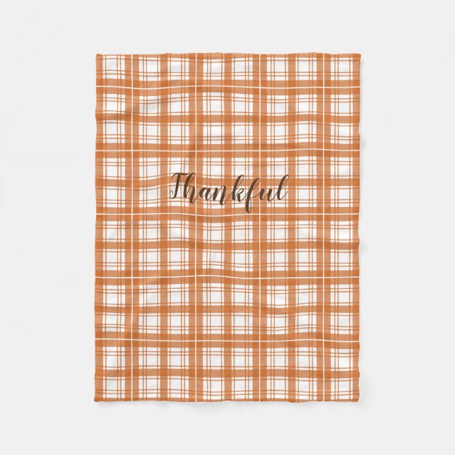 orange landskapsfilt i mönster fleecefilt (Framsidan)