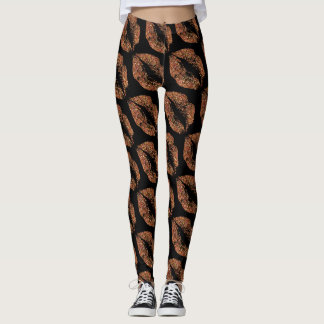 Orange Läppar Modern Black Leggings
