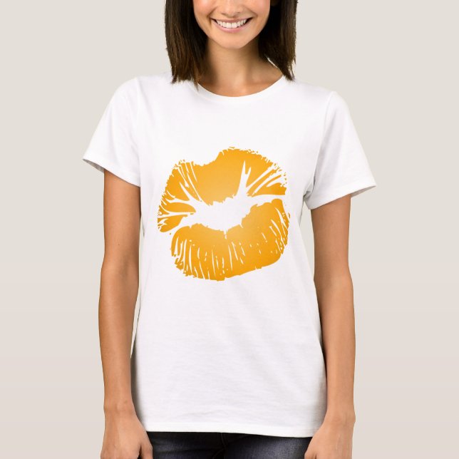 Orange läppar t-shirt (Framsida)