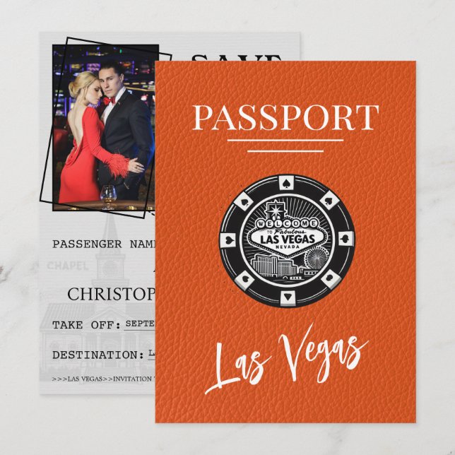 Orange Las Vegas-pass Spara datum Datumet (Fram/baksida)