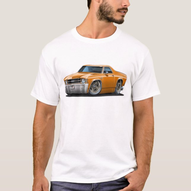 Orange lastbil 1971-72 för El Camino Tee (Framsida)