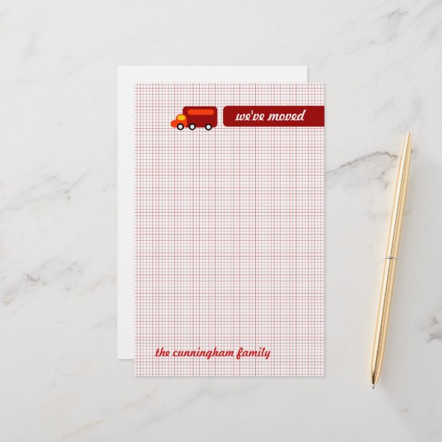 Orange Lastbil Brevpapper (Fram/Back In Situ)