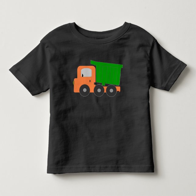 Orange Lastbil med grafik T Shirt (Framsida)
