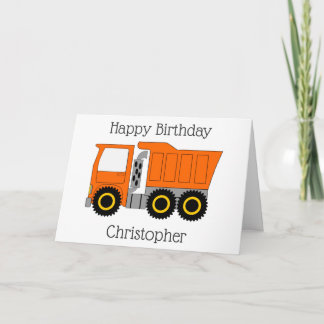 Orange Lastbil Personlig Birthday Kort