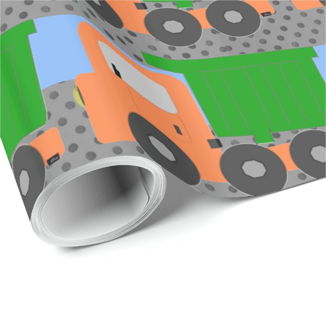 Orange Lastbil Presentpapper (Rullad Hörn)