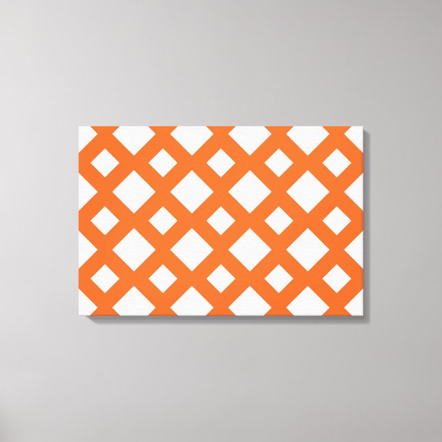 Orange Lattice på White Canvastryck (Framsida)