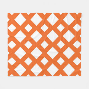 Orange Lattice på White Fleecefilt
