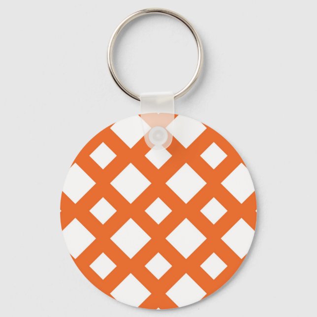 Orange Lattice på White Nyckelring (Framsida)