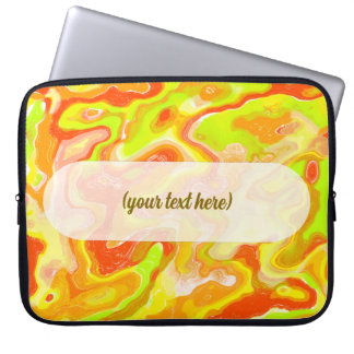 Orange Lava Marmor Topografisk Textur Abstrakt Laptop Fodral