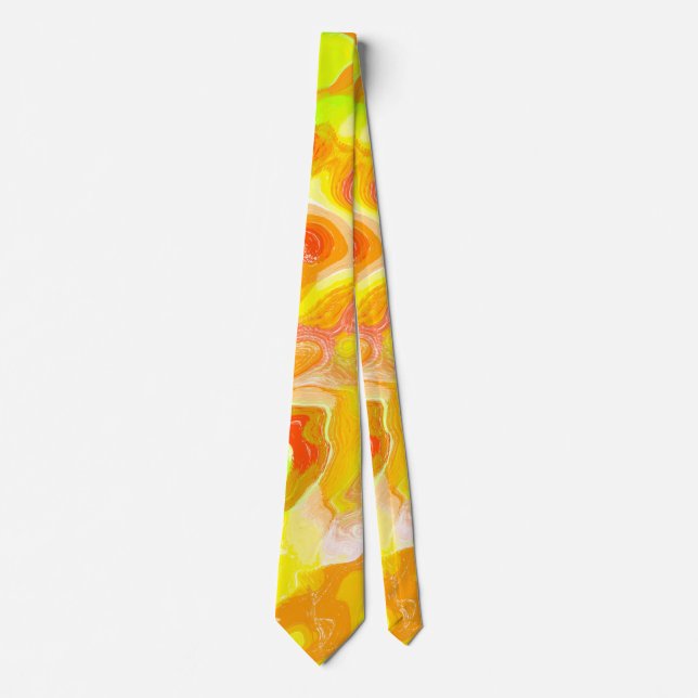 Orange Lava Marmor Topografisk Textur Abstrakt Li Slips (Framsida)