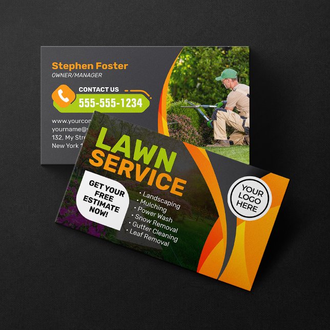 Orange Lawn Service Landskapsarkitektur Grönyteskl Visitkort (Skapare uppladdad)