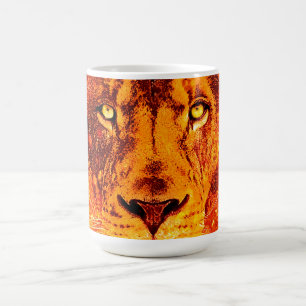 Orange Lejona Ansikte Magisk Mugg