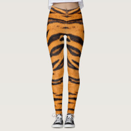 Orange lejonmönstrade leggings