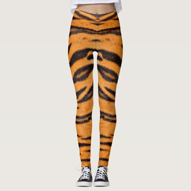 Orange lejonmönstrade leggings (Framsida)