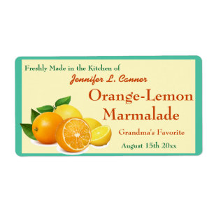 Orange Lemon Marmalade Preserve Canning Burk Fraktsedel