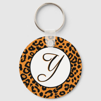 Orange Leopard Design med Y Nyckelring