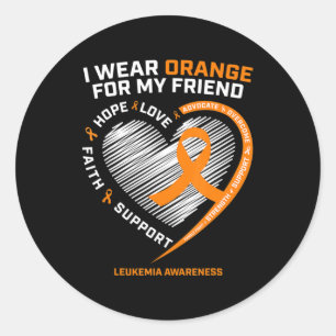 Orange Leukemi Awareness Friend Gifts Manar Women Runt Klistermärke