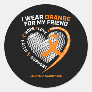 Orange Leukemi Awareness Friend Gifts Manar Women Runt Klistermärke