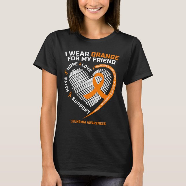 Orange Leukemi Awareness Friend Gifts Manar Women T Shirt (Framsida)
