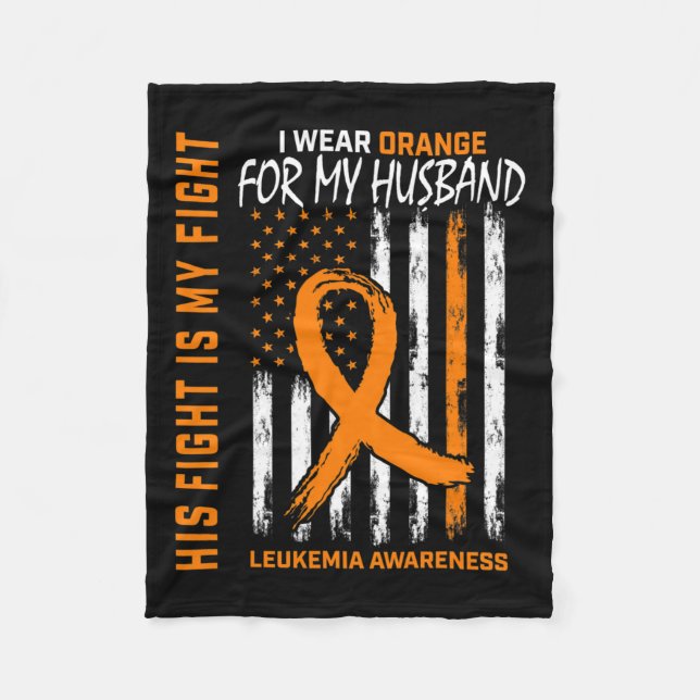 Orange Leukemi Cancer Awareness Make American Fleecefilt (Framsidan)
