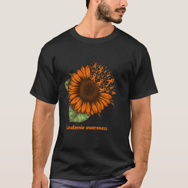 orange leukemi-medvetandehöjande solrospresentkrig t shirt (Framsida)
