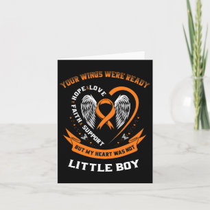 Orange Leukemi Medvetenhet "Little Boy Childely" Kort