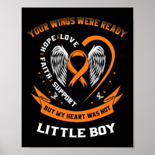 Orange Leukemi Medvetenhet "Little Boy Childely" Poster