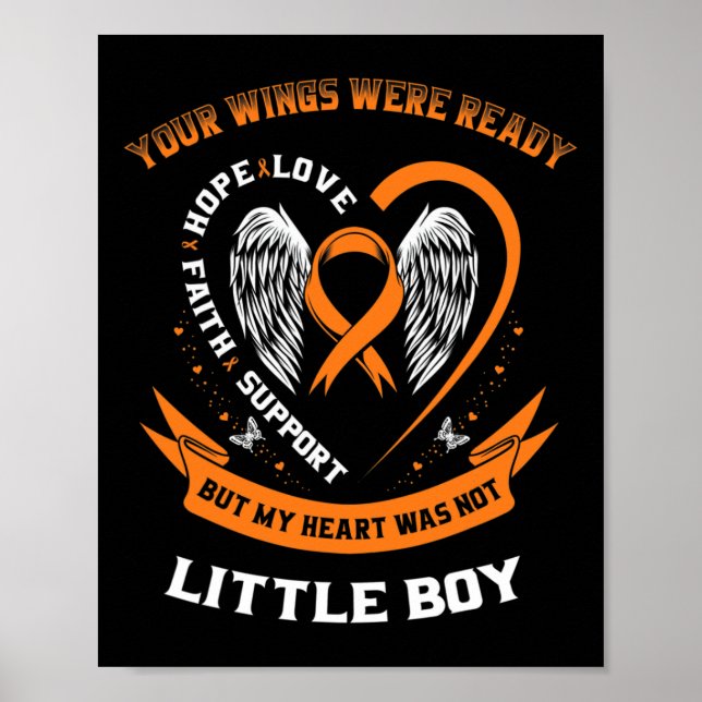 Orange Leukemi Medvetenhet "Little Boy Childely" Poster (Framsidan)