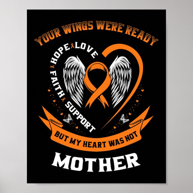 Orange Leukemi Medvetenhet om Mamma Din Vingar har Poster (Framsidan)