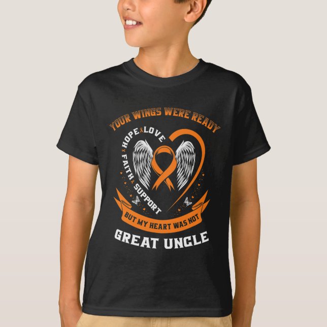 Orange Leukemi Medvetenhet Underbar farbror Ditt V T Shirt (Framsida)