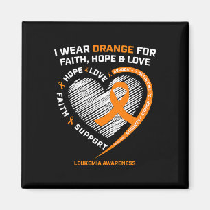 Orange Leukemia Awareness Faith Hope Kärlek Christ Magnet