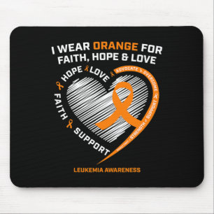 Orange Leukemia Awareness Faith Hope Kärlek Christ Musmatta