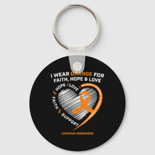 Orange Leukemia Awareness Faith Hope Kärlek Christ Nyckelring