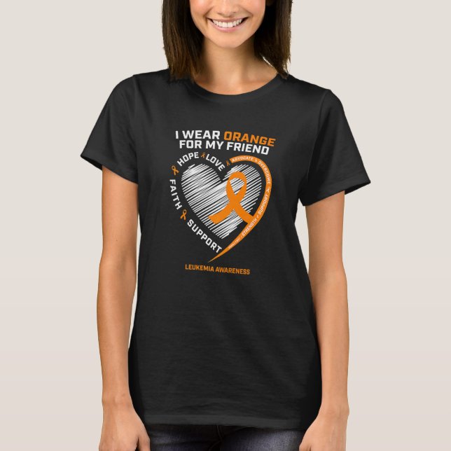Orange Leukemia Awareness Friend Manar Women Kids T Shirt (Framsida)