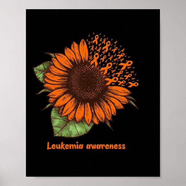 Orange Leukemia Awareness Solros Gift Warrior S Poster (Framsidan)